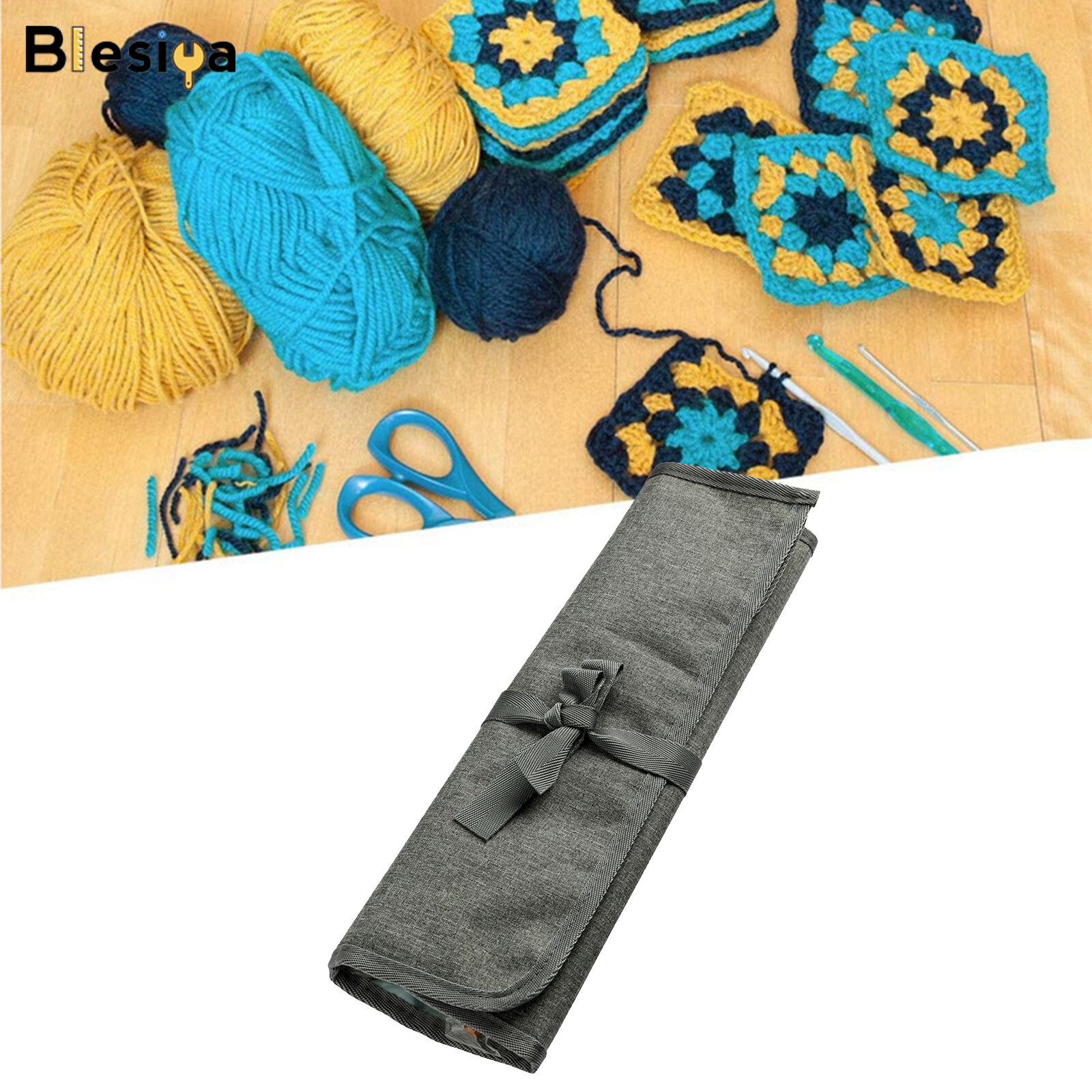 Blesiya Empty Crochet Hook Storage Case Knitting Needles Sewing Accessories Bag