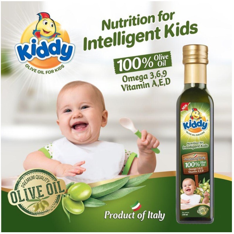 Dầu Ăn Dinh Dưỡng Kiddy Olive/Cá Hồi 250Ml Cho Bé (Date Mới)