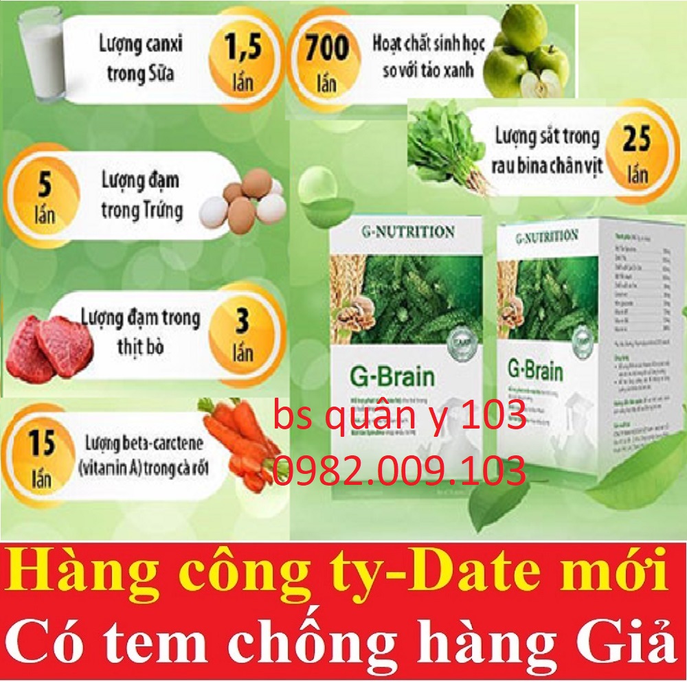 G-Brain DHA Cốm Trí Não hộp 30 gói date mới ( G Brain GBrain )