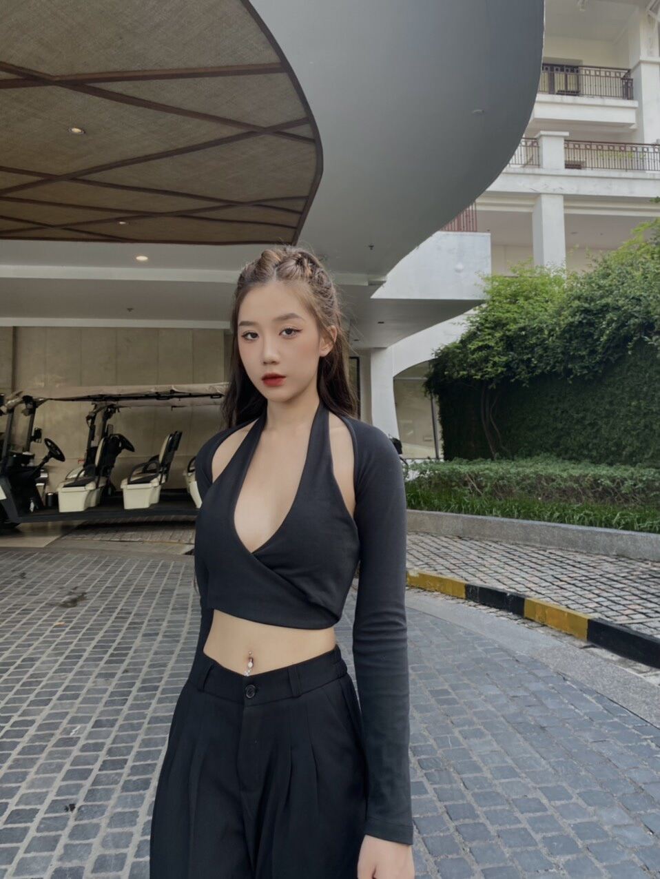 Áo croptop nữ tay dài | HAVA TOP - CLÉLIE