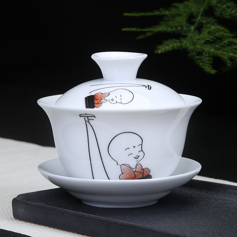 Chén Khải sứ trắng Bạch Định thấu quang 150 ml