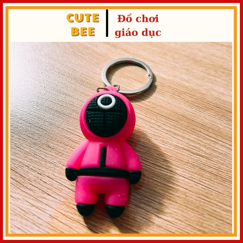 Móc Khóa Silicon Hình Nhân Vật Squid Game - Móc Treo Chìa Khóa Nhựa Dẻo Trò Chơi Con Mực Cao Cấp