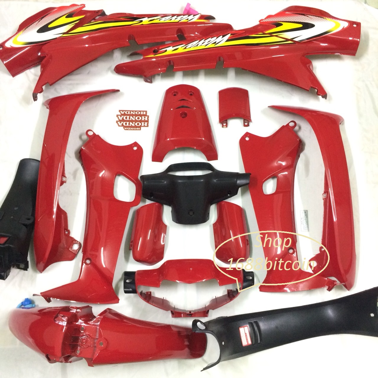 Dàn áo xe wave alpha - WAEV ZX ,wave 110 màu Đỏ Cờ - nhựa trắng nguyên sinh ABS cao cấp