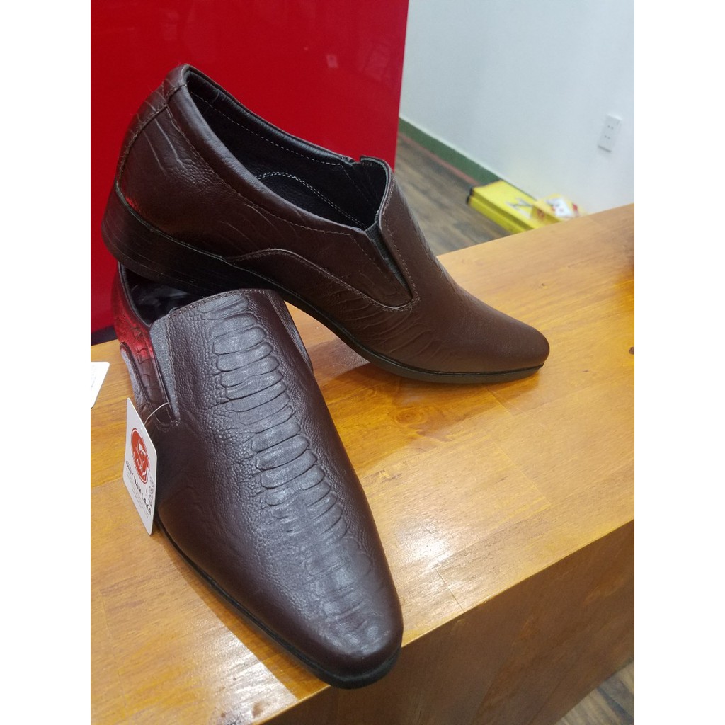 Giày tây da thật LAKA dập vân đà điểu