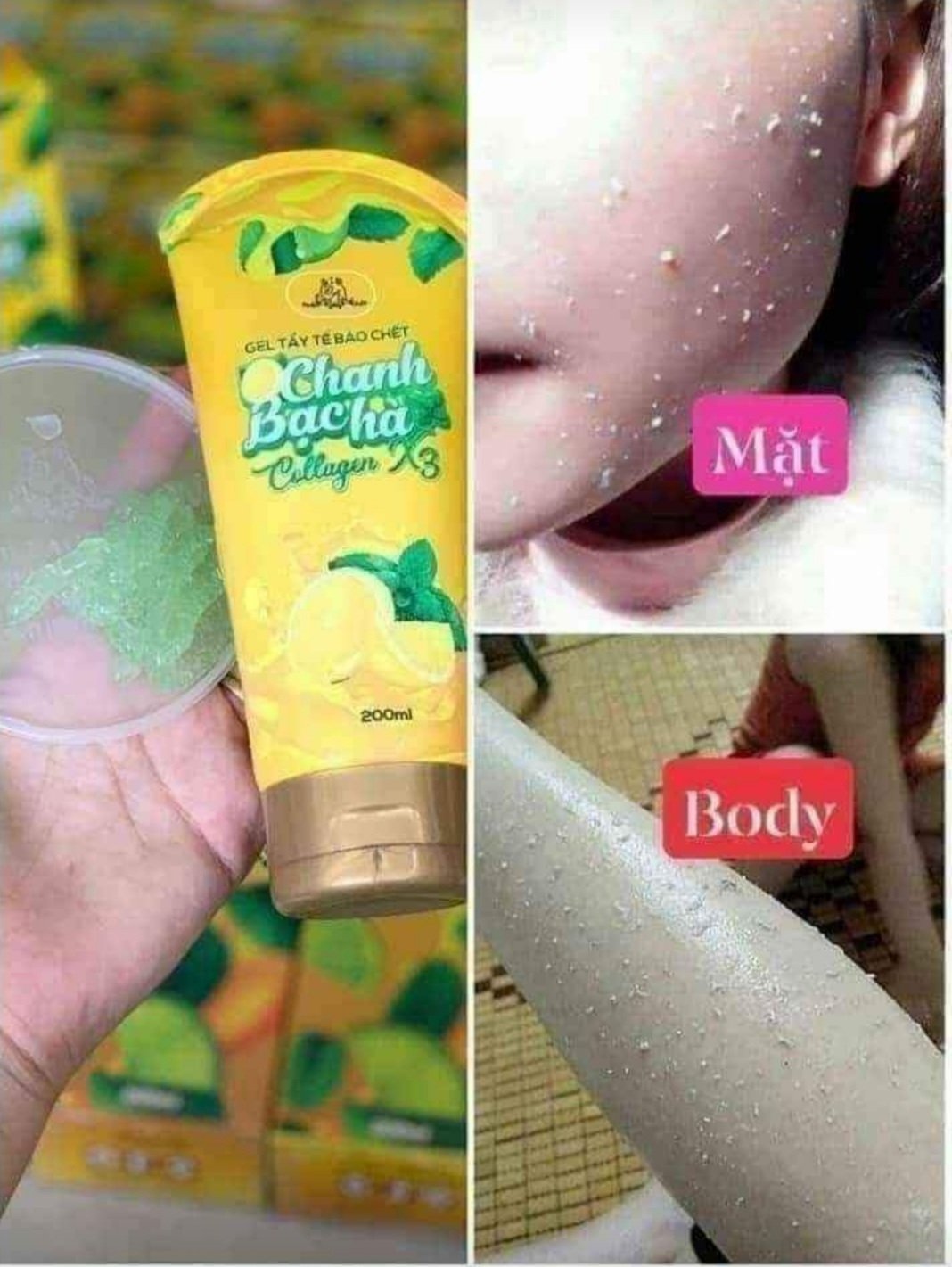 [Dùng mặt & body] Tẩy tế bào chết chanh Đông Anh