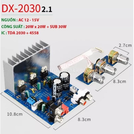 Mạch khuếch đại công suất tda 2030 2.1