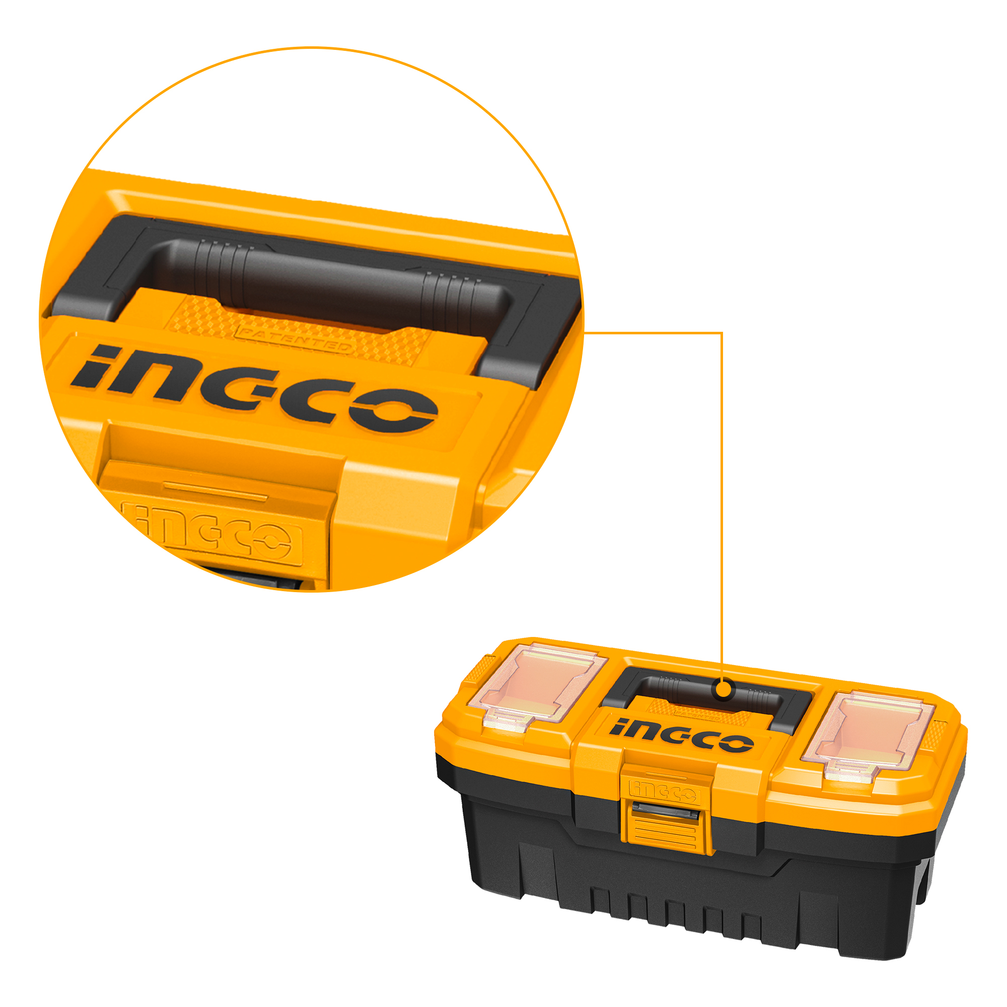 Bộ 3 Hộp Đựng Dụng Cụ Đồ Nghề INGCO PBXK0301 14" - 17" - 20", Có Khay Chứa Đồ, Cứng Cáp, Chắc Chắn