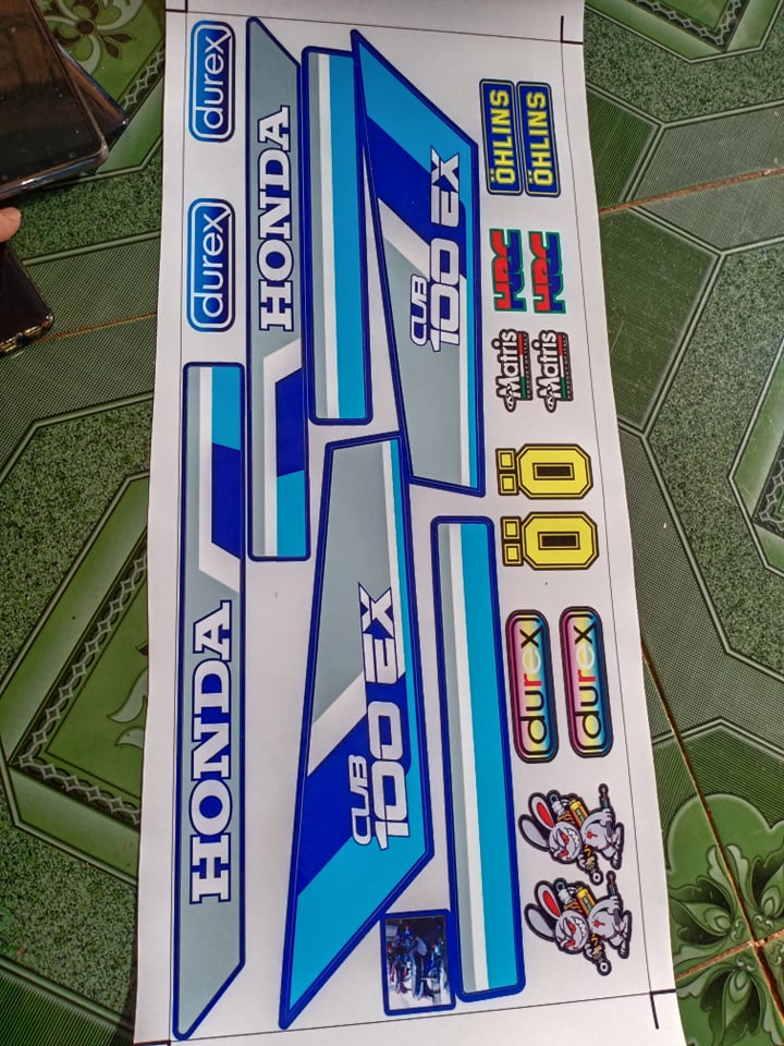 Tem rời Dream 100ex xanh