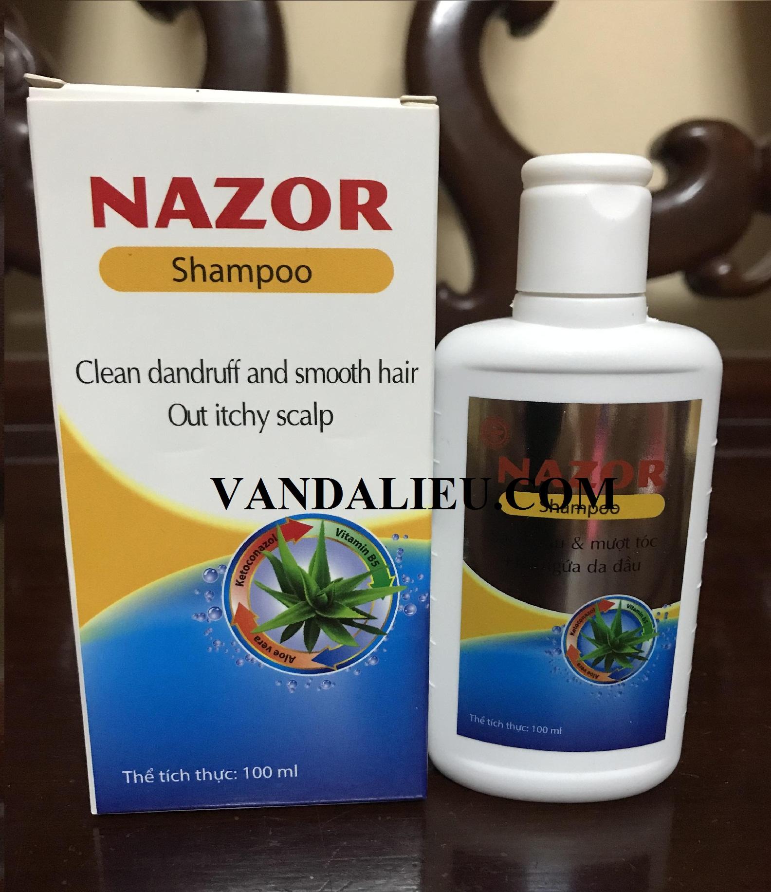 NAZOR SHAMPOO 100ML. SẠCH GẦU, HẾT NGỨA DA ĐẦU, SẠCH BÃ NHỜN TRÊN TÓC
