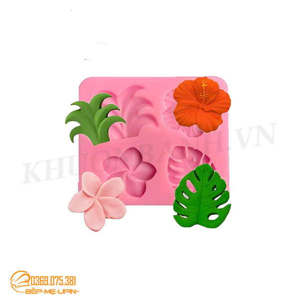 Khuôn silicon cỏ hoa lá làm bánh xôi hoa đậu