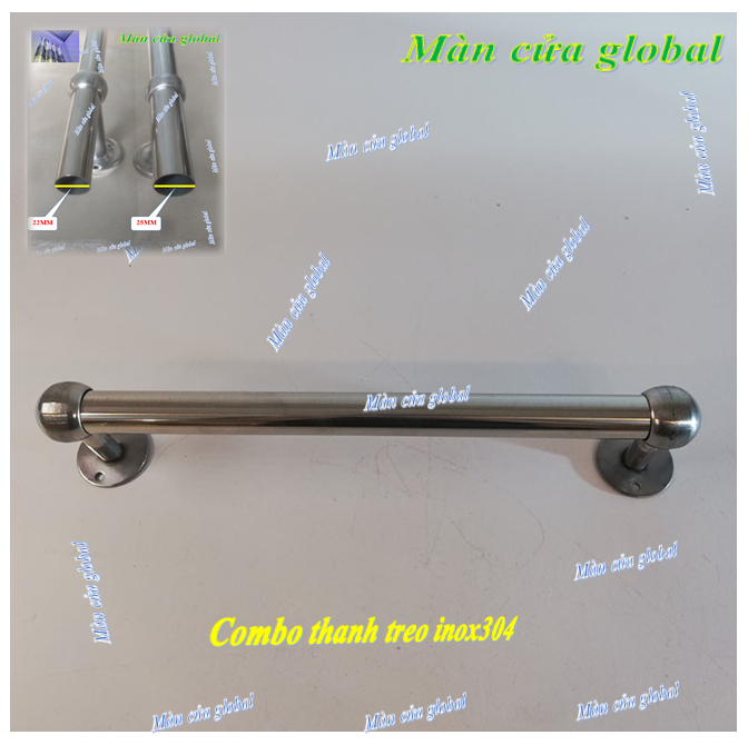 Thanh treo rèm màn cửa inox304 1.7m