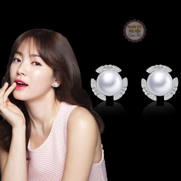 [HCM]Hoa tai nữ thời trang hạt châu mẫu mới HT204