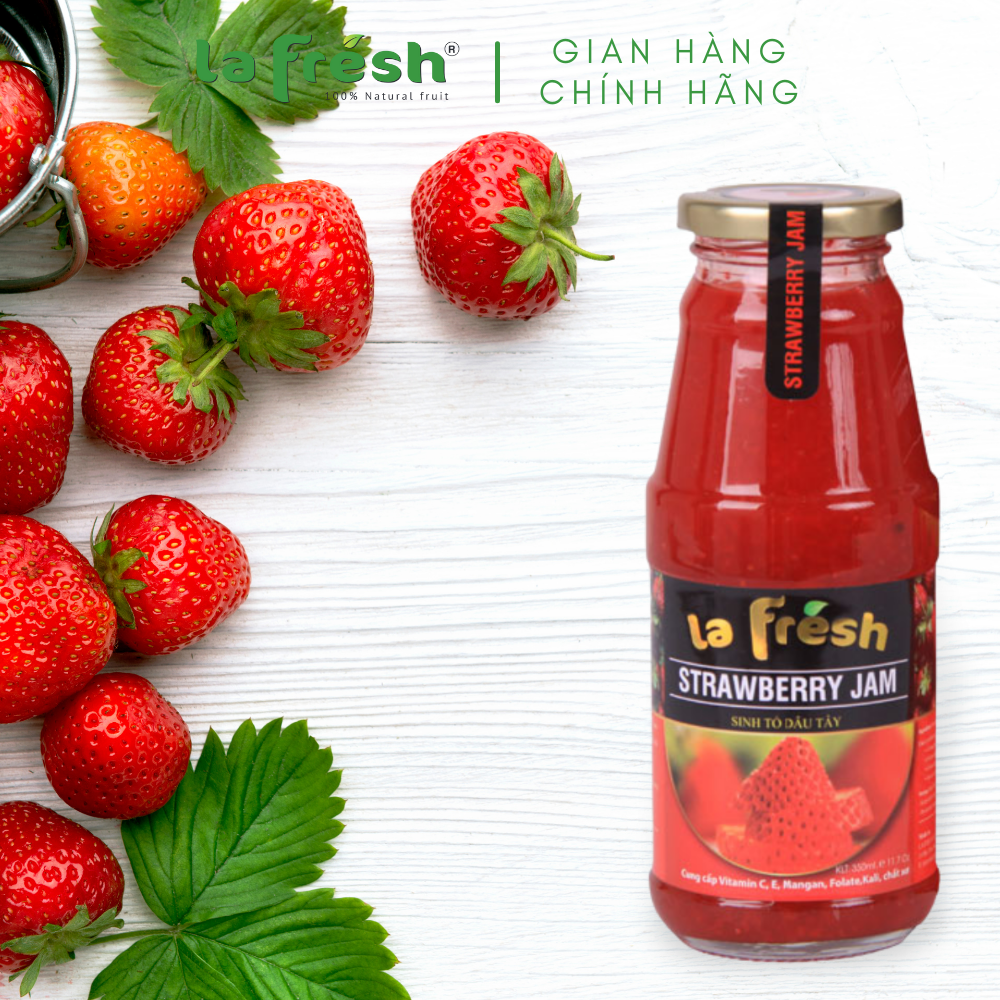 [HCM]Sinh Tố Dâu Tây Lafresh Đà Lạt 350ml