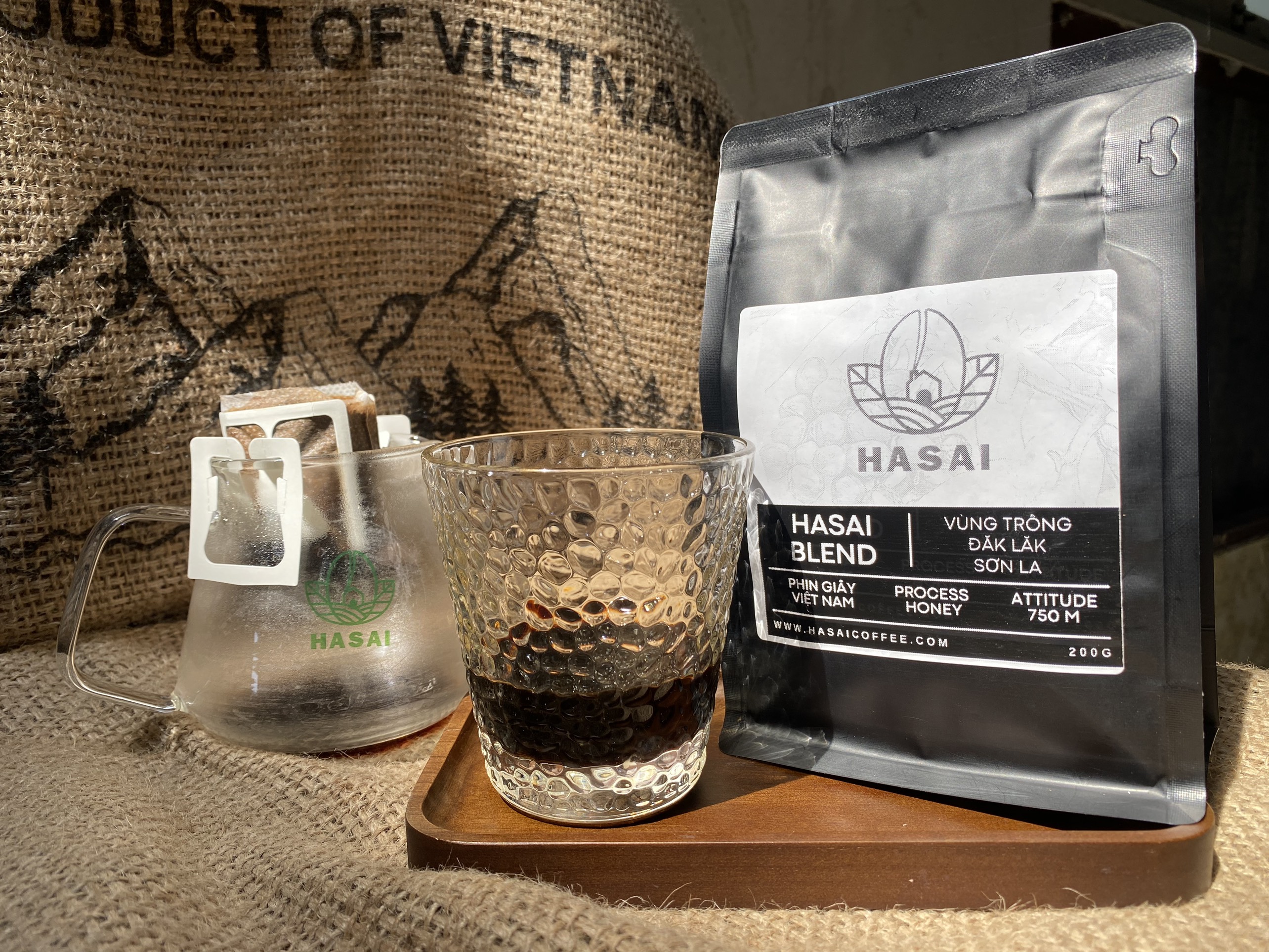 CÀ PHÊ PHIN GIẤY TINH TẾ - HASAI COFFEE BLEND (Rang mộc nguyên chất 100% đóng gói trong phin giấy lọc Nhật Bản 20 gram)