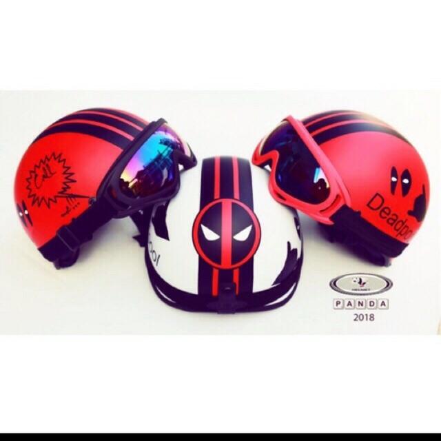 [HCM]Nón 1/2 Deadpool kèm kính uv