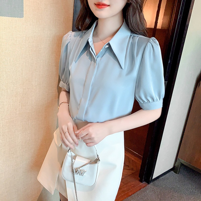 Áo sơ mi nữ tay lỡ phồng siêu xinh