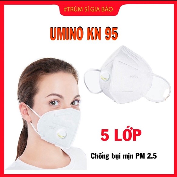 Combo 30c khẩu trang UMINO có van thở