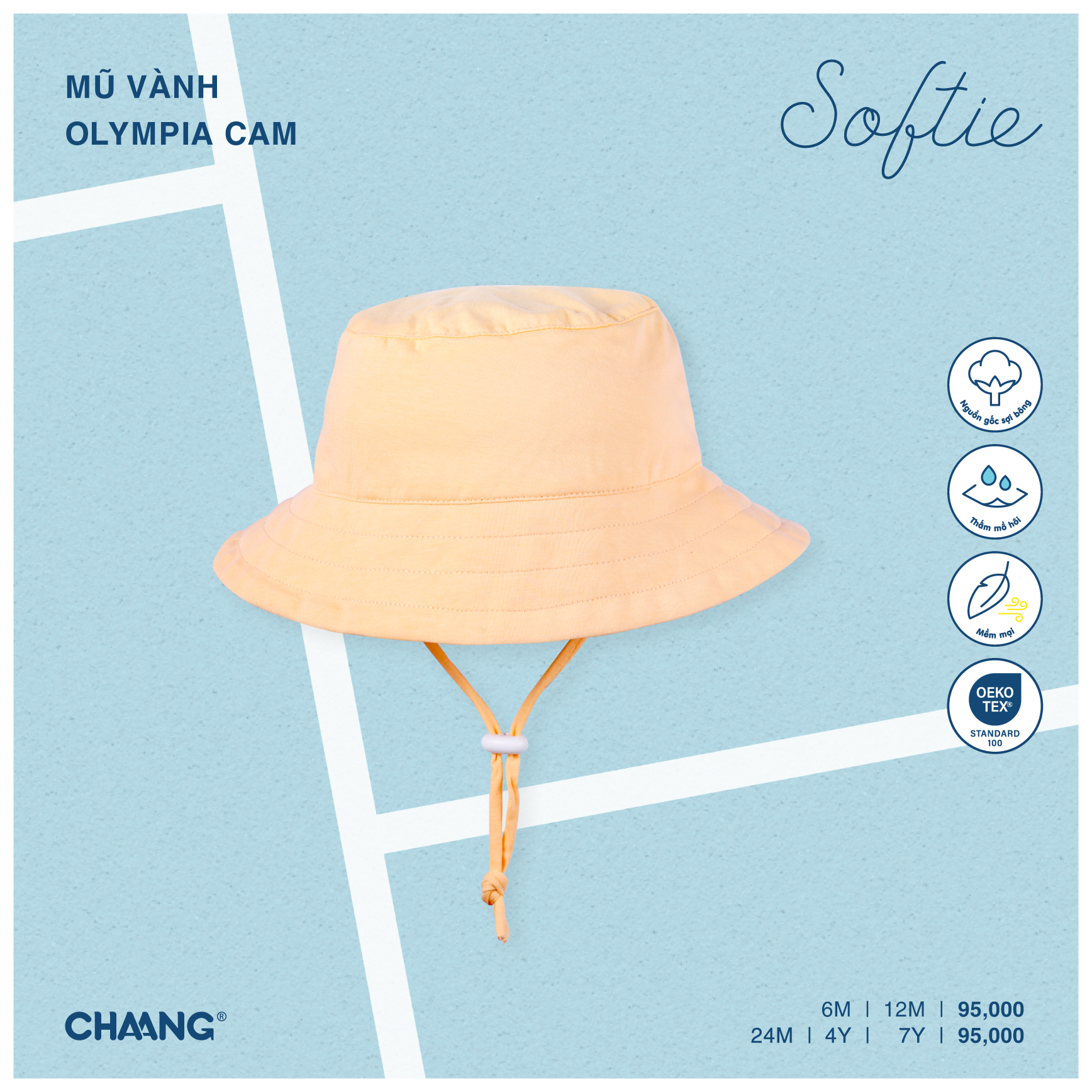 [CHAANG] Mũ vành dây rút bé gái Olympia Chaang