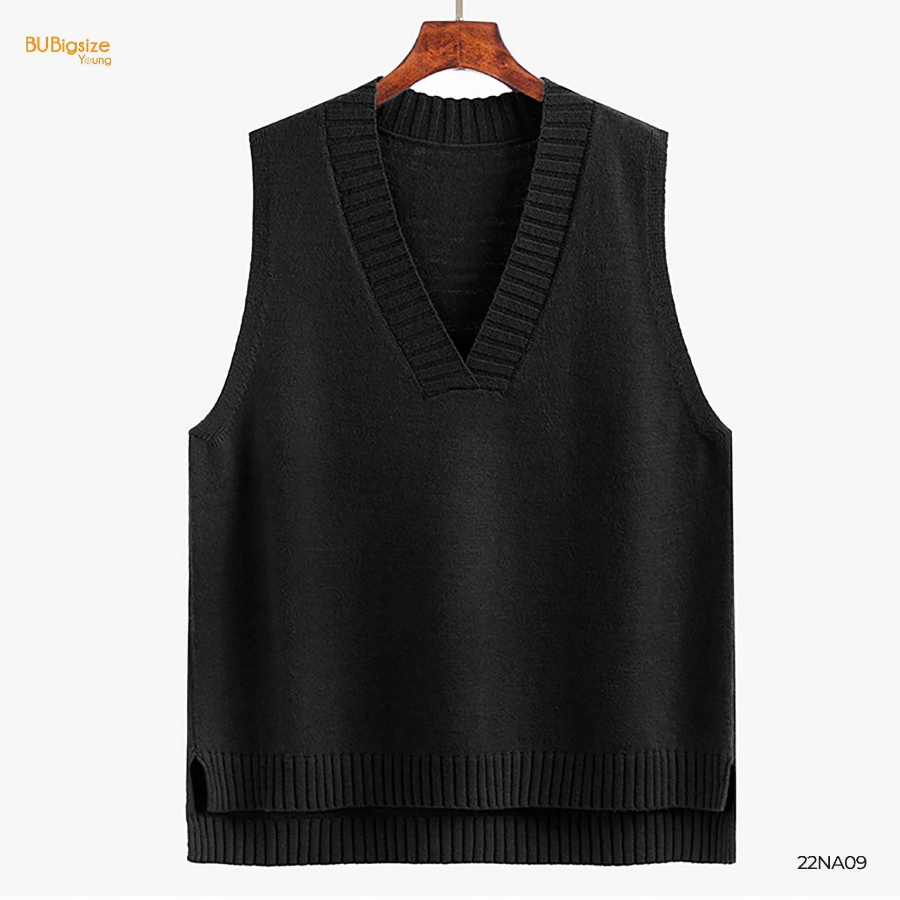 Áo gile len trơn BIGSIZE (55kg đến 95kg) - 22NA09 - [BU Bigsize Young]