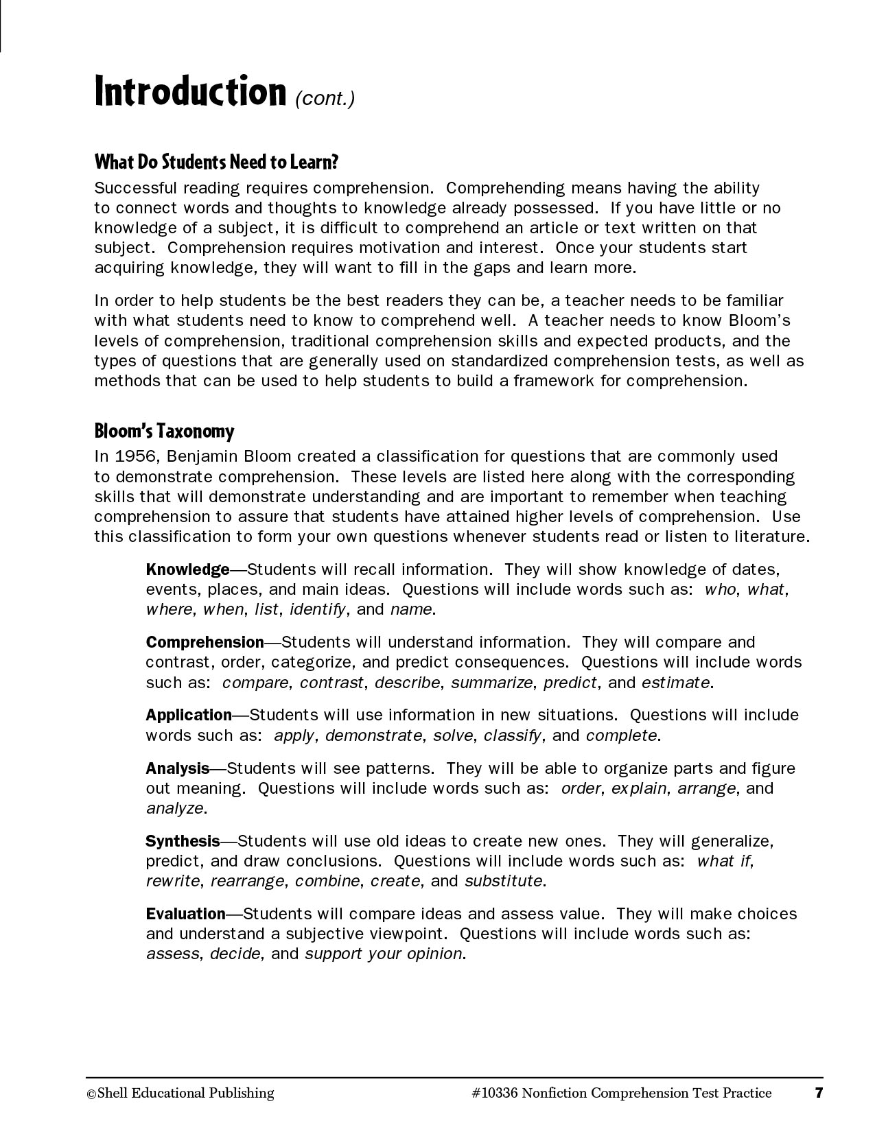 Nonfiction Comprehension Test Practice Level 6 (sách đen trắng) Sách tiếng anh
