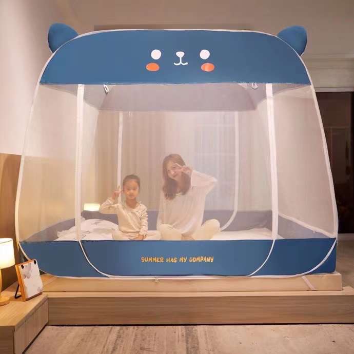 Màn chụp tự bung gấp gọn đỉnh vuông 3 cửa nhập khẩu có đáy, đỉnh tròn