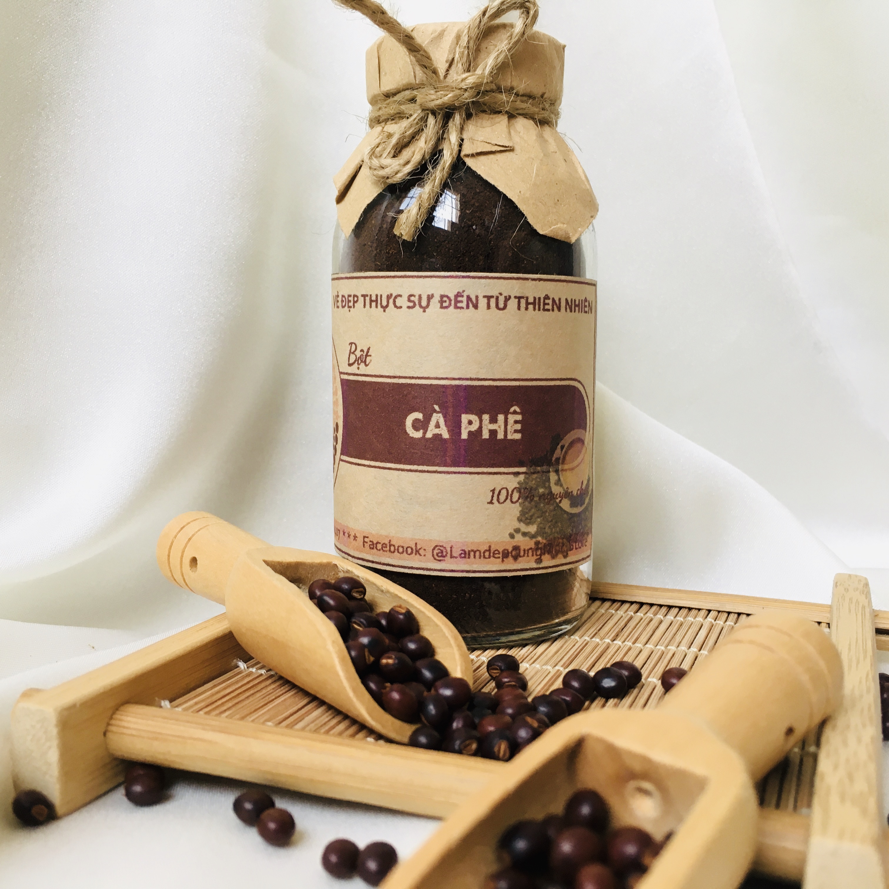 Bột cà phê face (cafe scrub) nguyên chất MỘC - dưỡng trắng, làm sạch sâu, dưỡng ẩm và làm đều màu da túi dùng thử 10g, chai 100ml, 200ml handmade