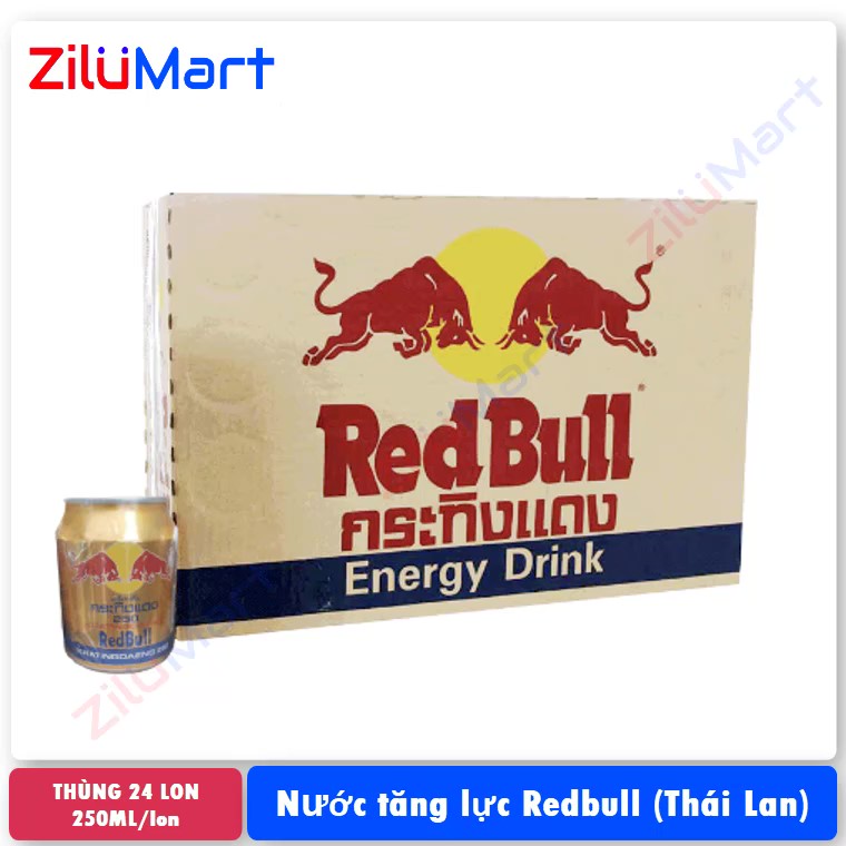 Nước tăng lực Redbull Thái Lan (thùng 24 lon) loại 250ml