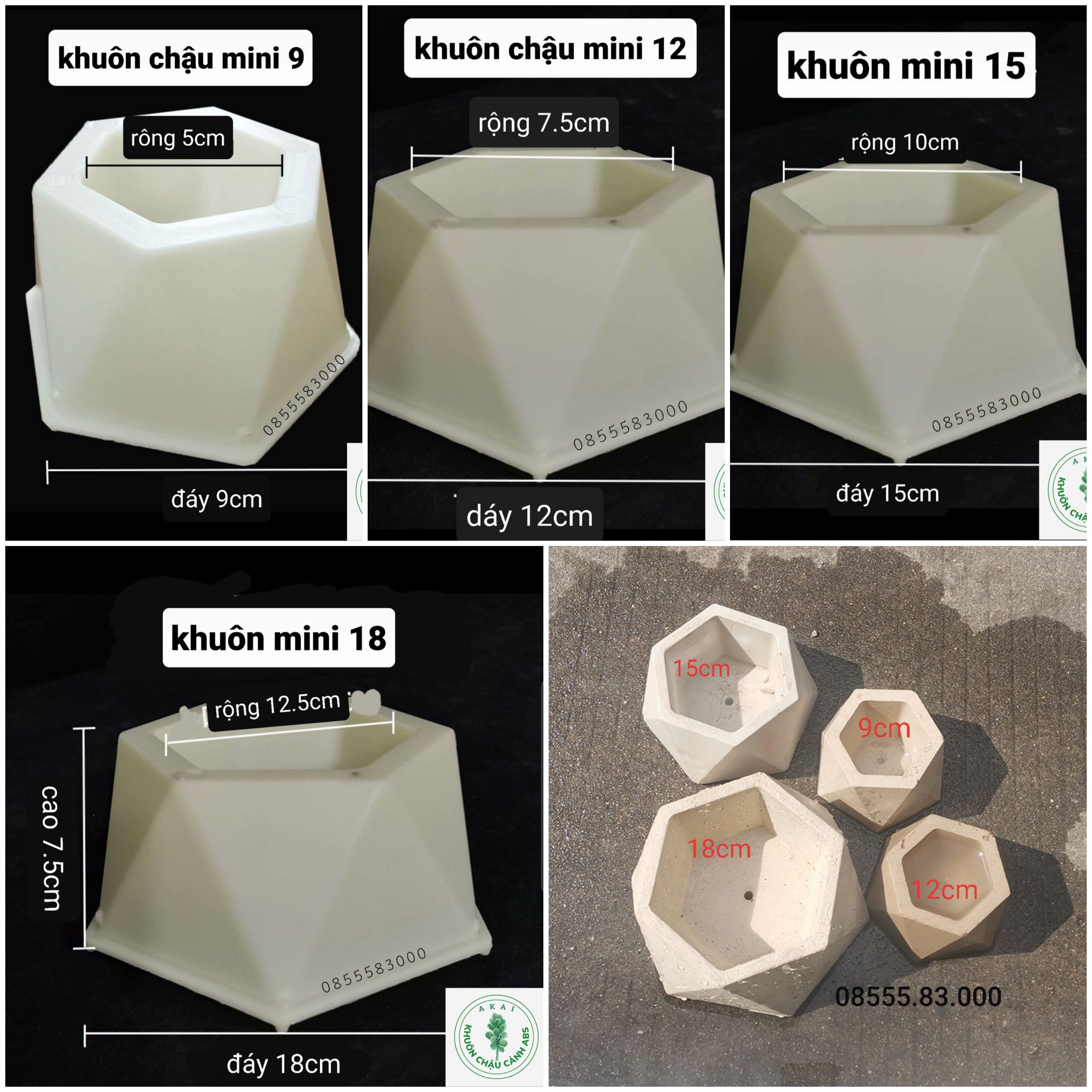 Khuôn đúc chậu cảnh mini để bàn(khuôn chậu ABS có lòng trong)