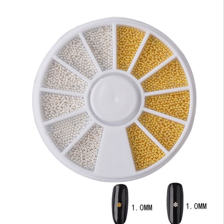 Set bi tròn vàng bạc trang trí móng