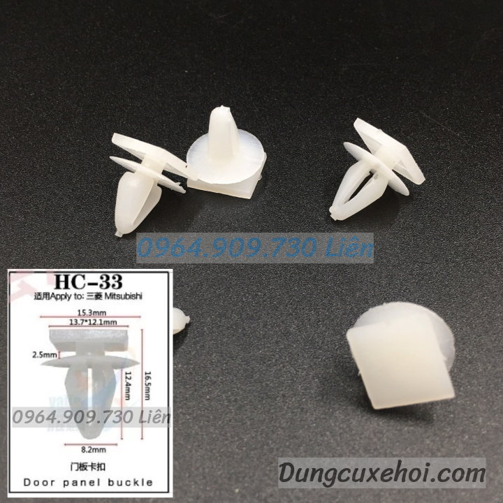 Bộ 20 đinh tán, chốt vít nở vit Nhựa Loại 1 cho xe hơi ô tô mitsubishi Nhựa Nylon Polyme AHC33