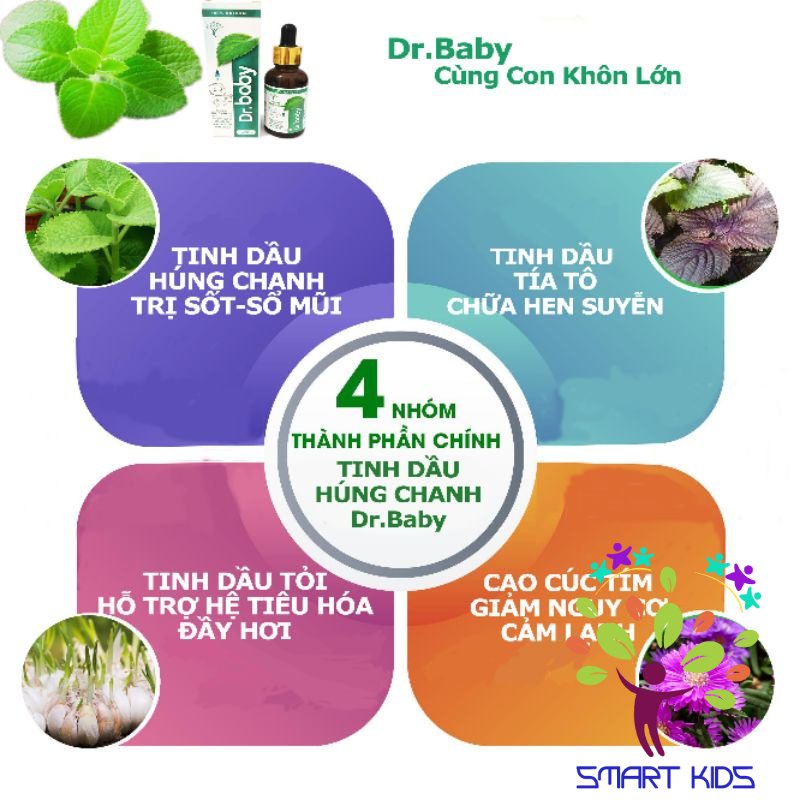 TINH DẦU HÚNG CHANH DR BABY CHO BÉ 30ML