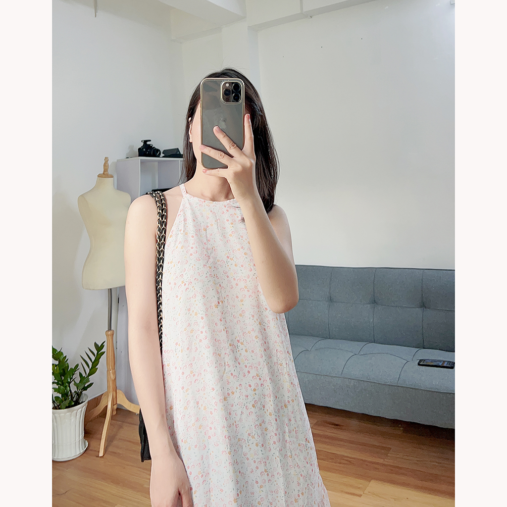 Đầm yếm, váy hoa nhí bèo nhún RD027