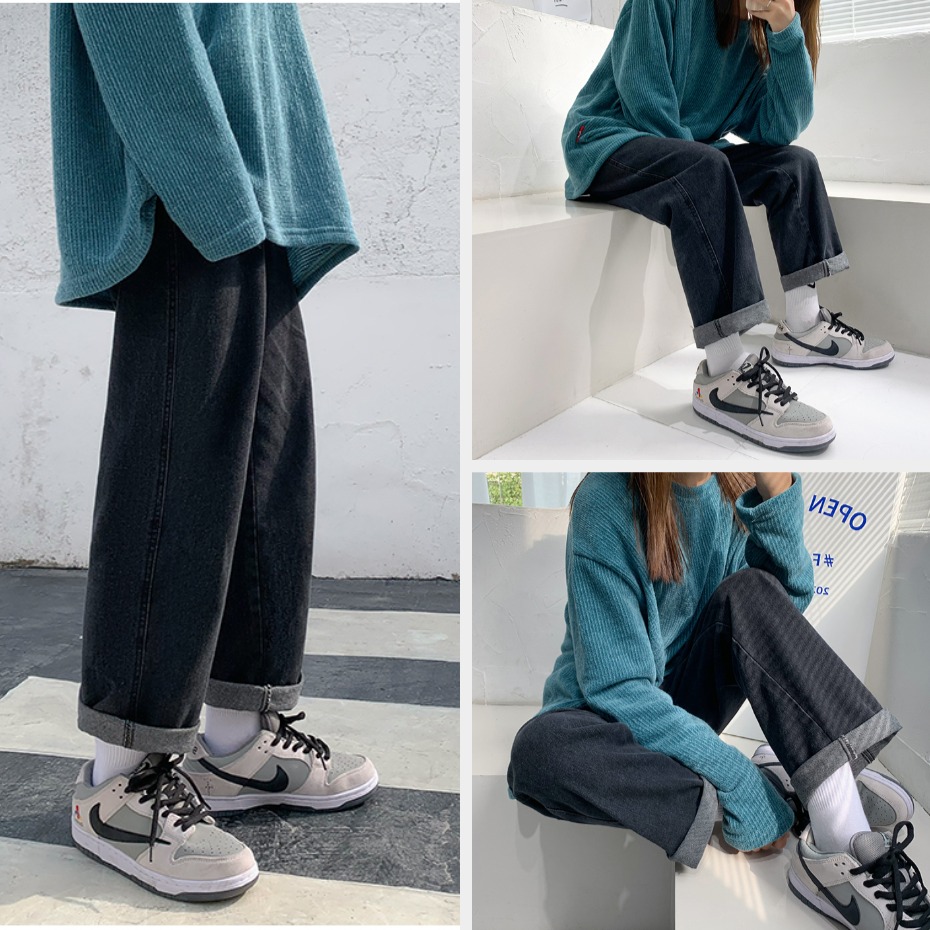 [HCM]QUẦN BÒ ỐNG SUÔNG NỮ MÀU XÁM QUẦN BÒ ỐNG RỘNG