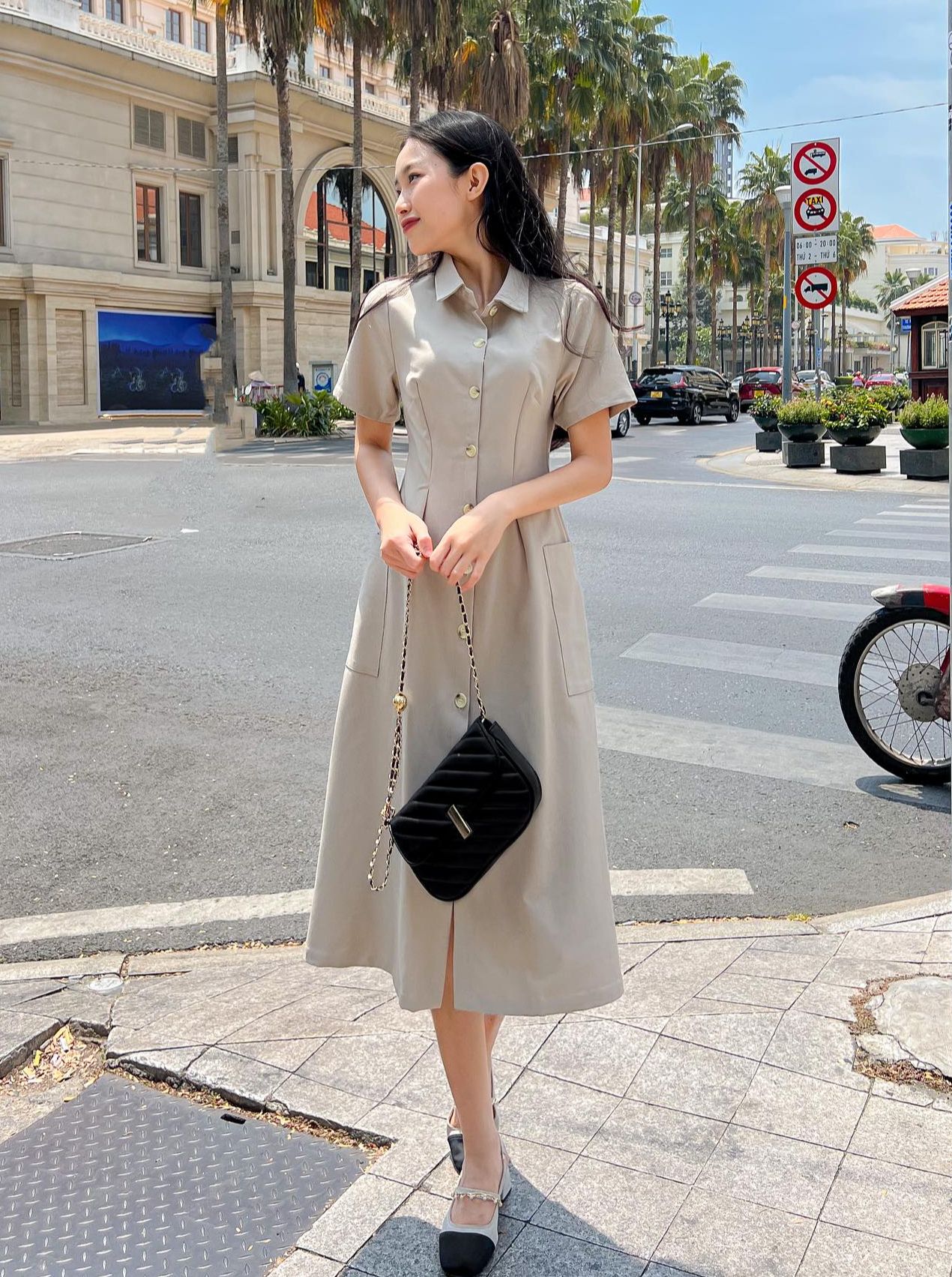 GOLA - Đầm NELLA - Đầm dáng dài cổ sơ mi