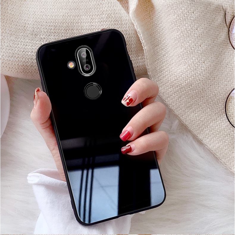 Ốp lưng nokia 8.1 mặt kính gương sáng bóng cao cấp