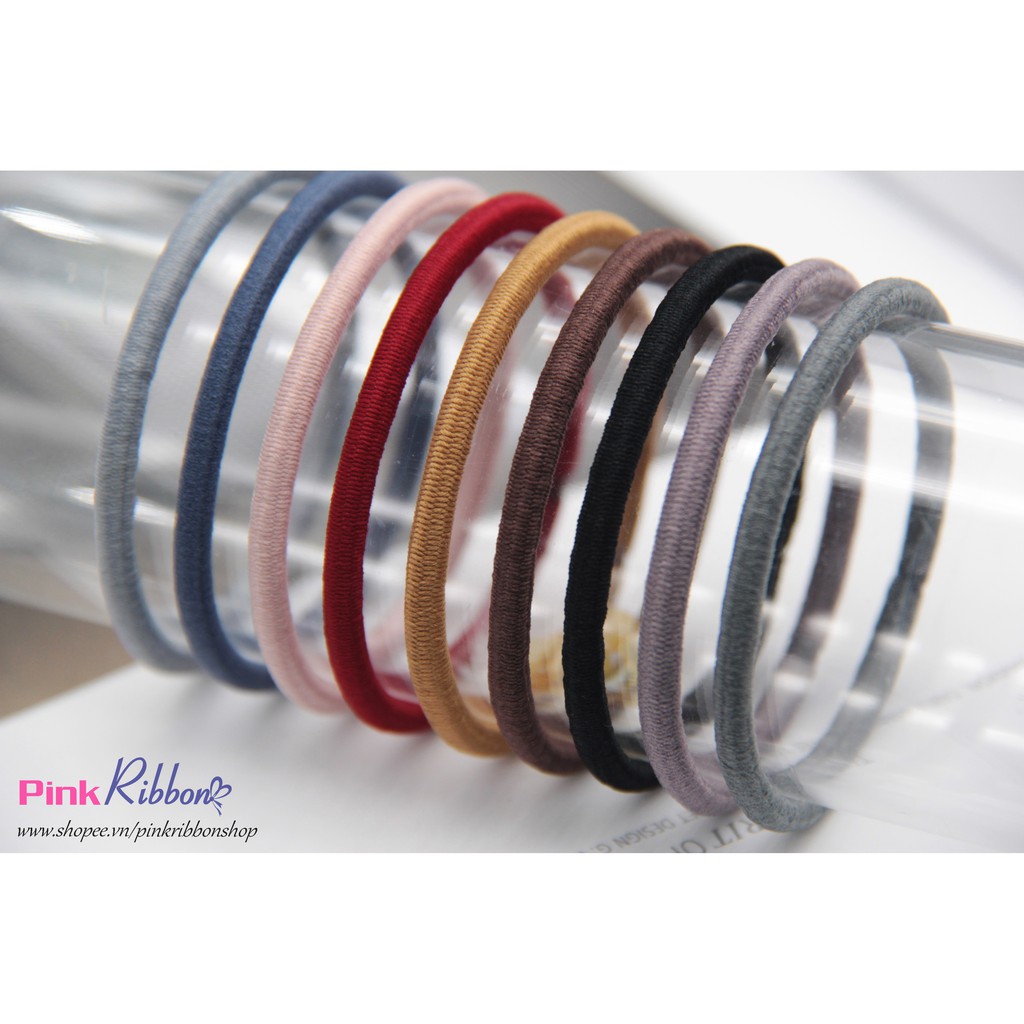 Chun cột tóc sợi bóng cao cấp - SET 5C - chun người lớn