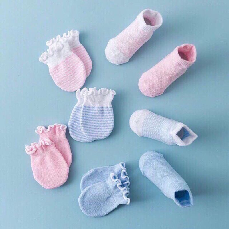 Set Bao Tay Bao Chân Len Cao Cấp Cho Bé Sơ Sinh