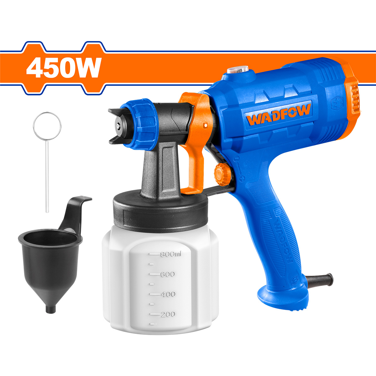 Wadfow handheld paint spray gun large capacity high pressure spray for efficiency 6 months warranty original handheld paint container