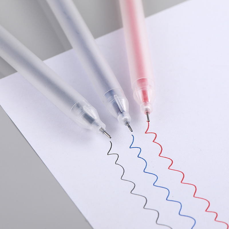 Set 20 Bút bi nước văn phòng mực gel 0.5mm mực đều nét chữ đẹp đủ màu xanh đen đỏ