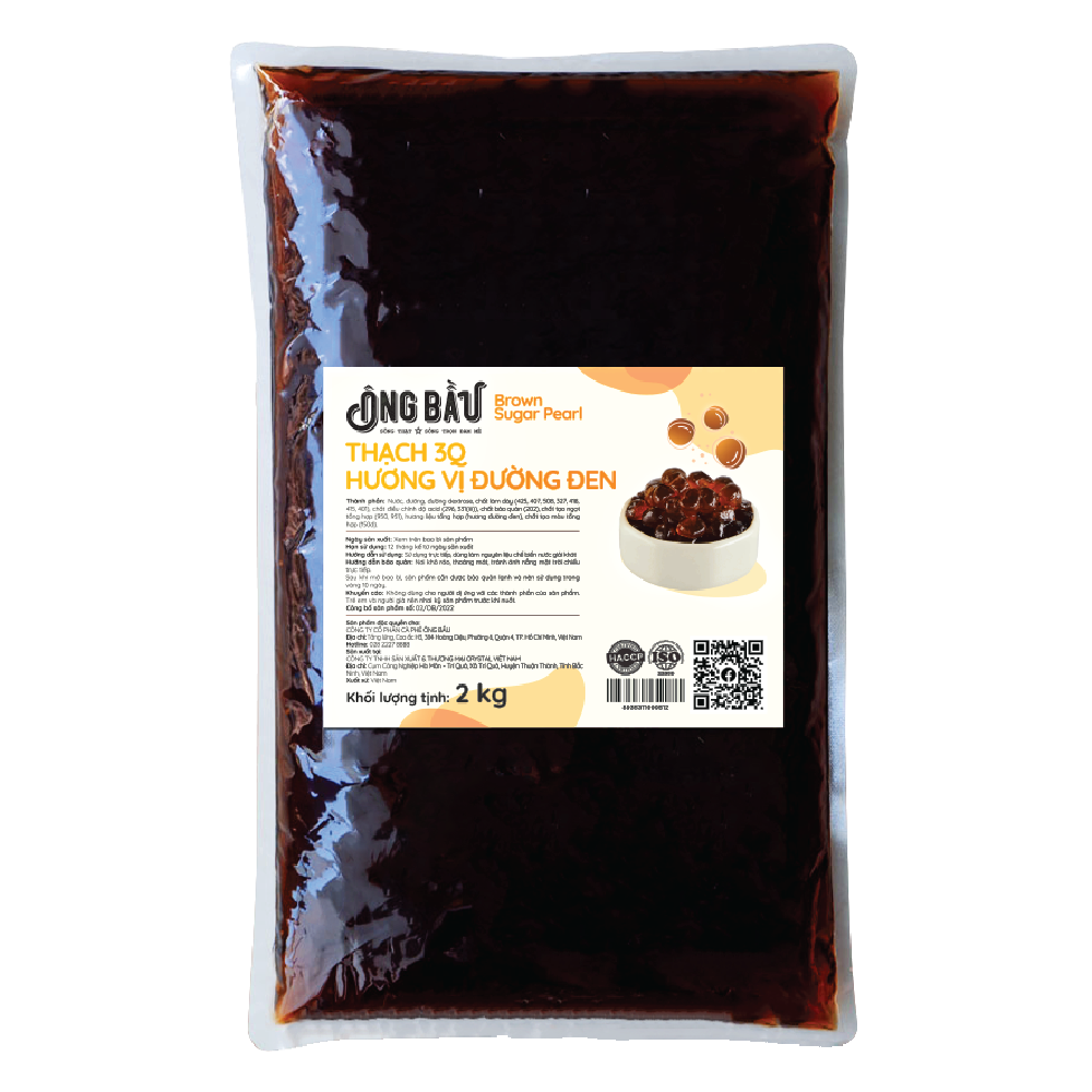 Ông Bầu - Trân Trâu Thạch 3Q Hương Vị Đường Đen (2kg)