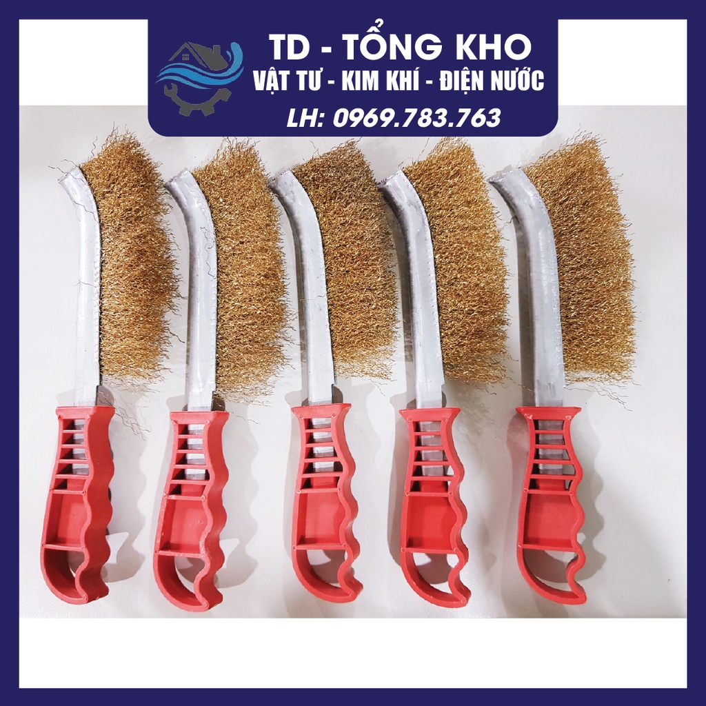 Chổi đánh rỉ cán đỏ, bàn chải sắt cọ rỉ cán đỏ