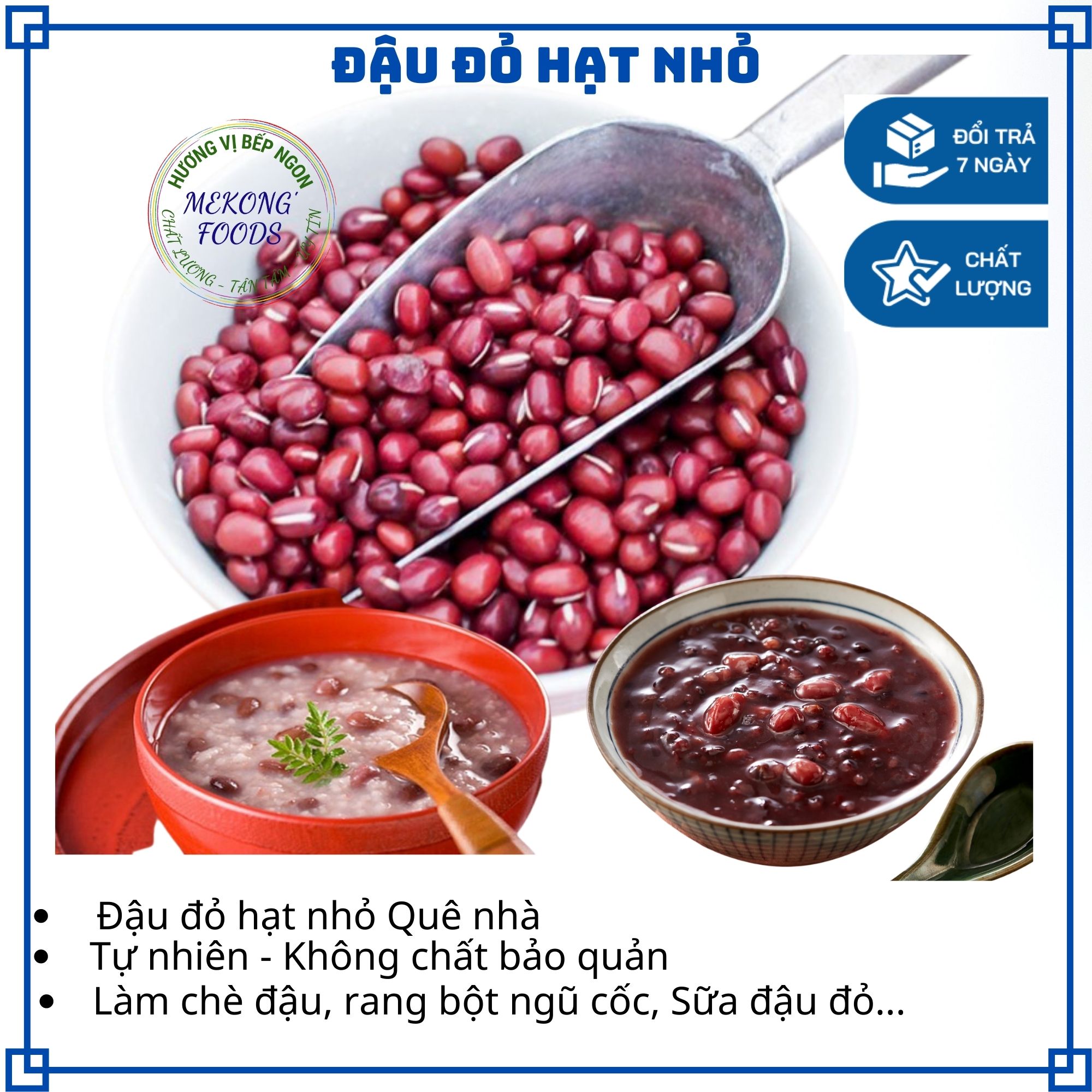 1kg Đậu đỏ nguyên hạt nhà quê