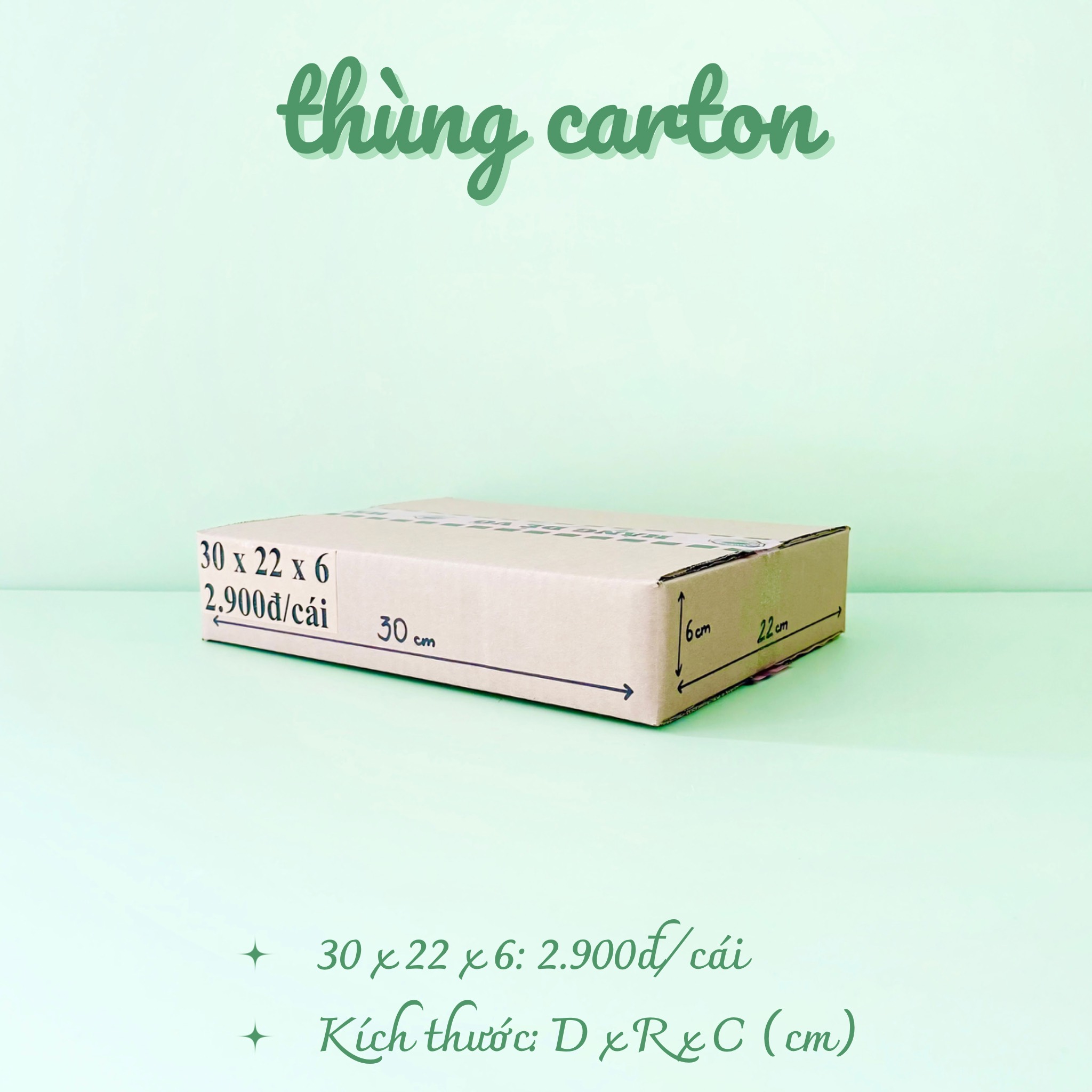 Kích thước 30x22x6 cm Combo 50 hộp carton đóng gói hàng hóa