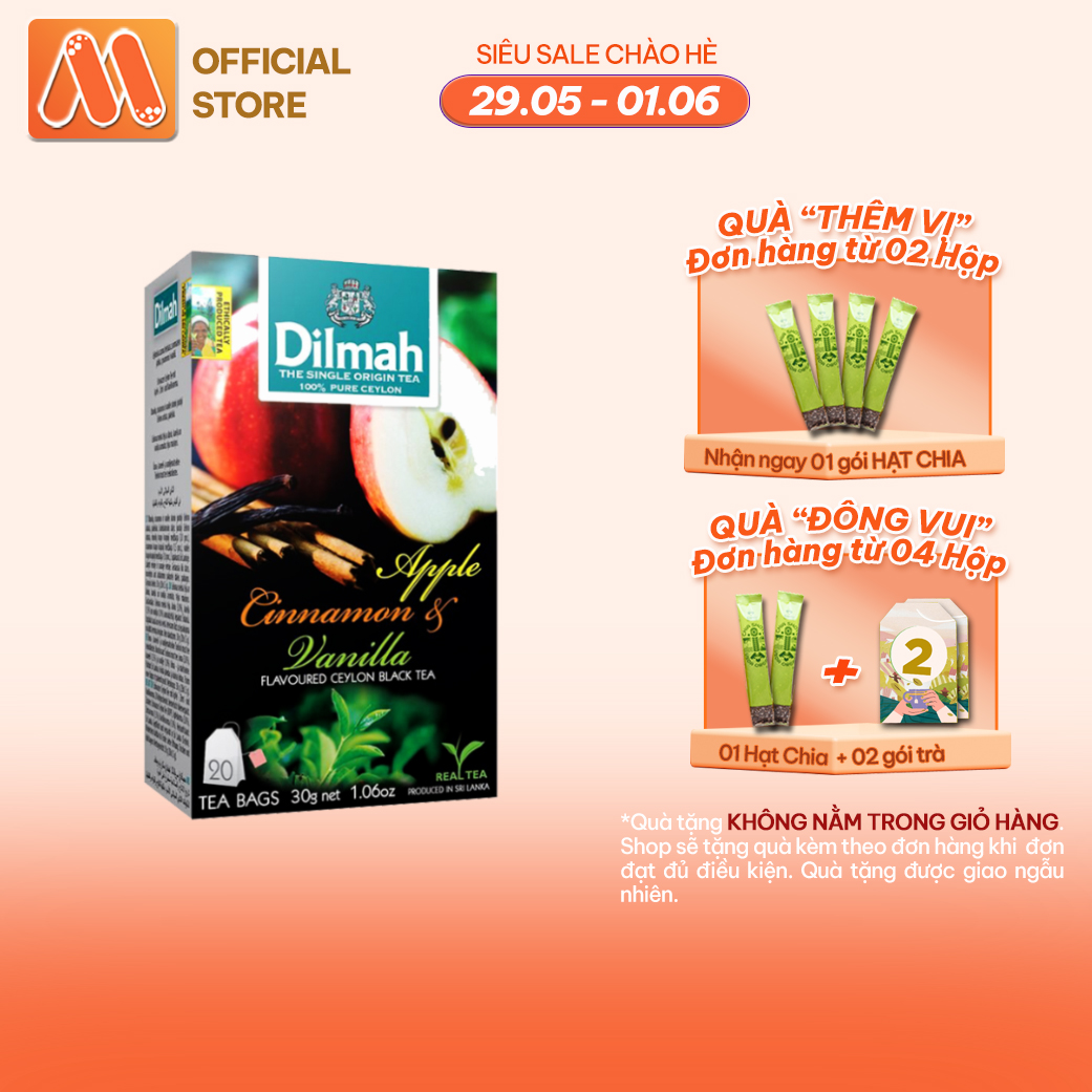 Trà Dilmah Vị Táo, Quế & Vanilla - Apple, Cinnamon & Vanilla 30g