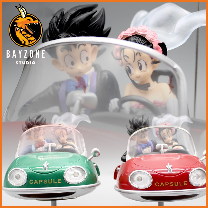 Mô hình songoku đi xe cùng chichi có đèn led
