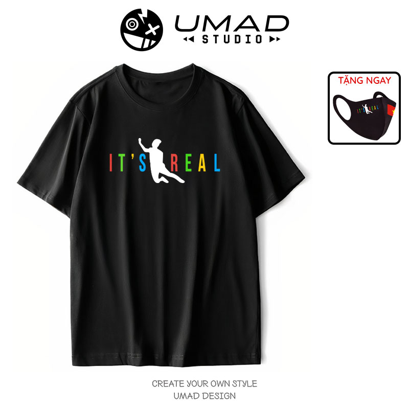 Áo thun nam UMAD Văn Toàn Its Real Đội tuyển Việt Nam cổ tròn phông Unisex vải thể thao có Big Size