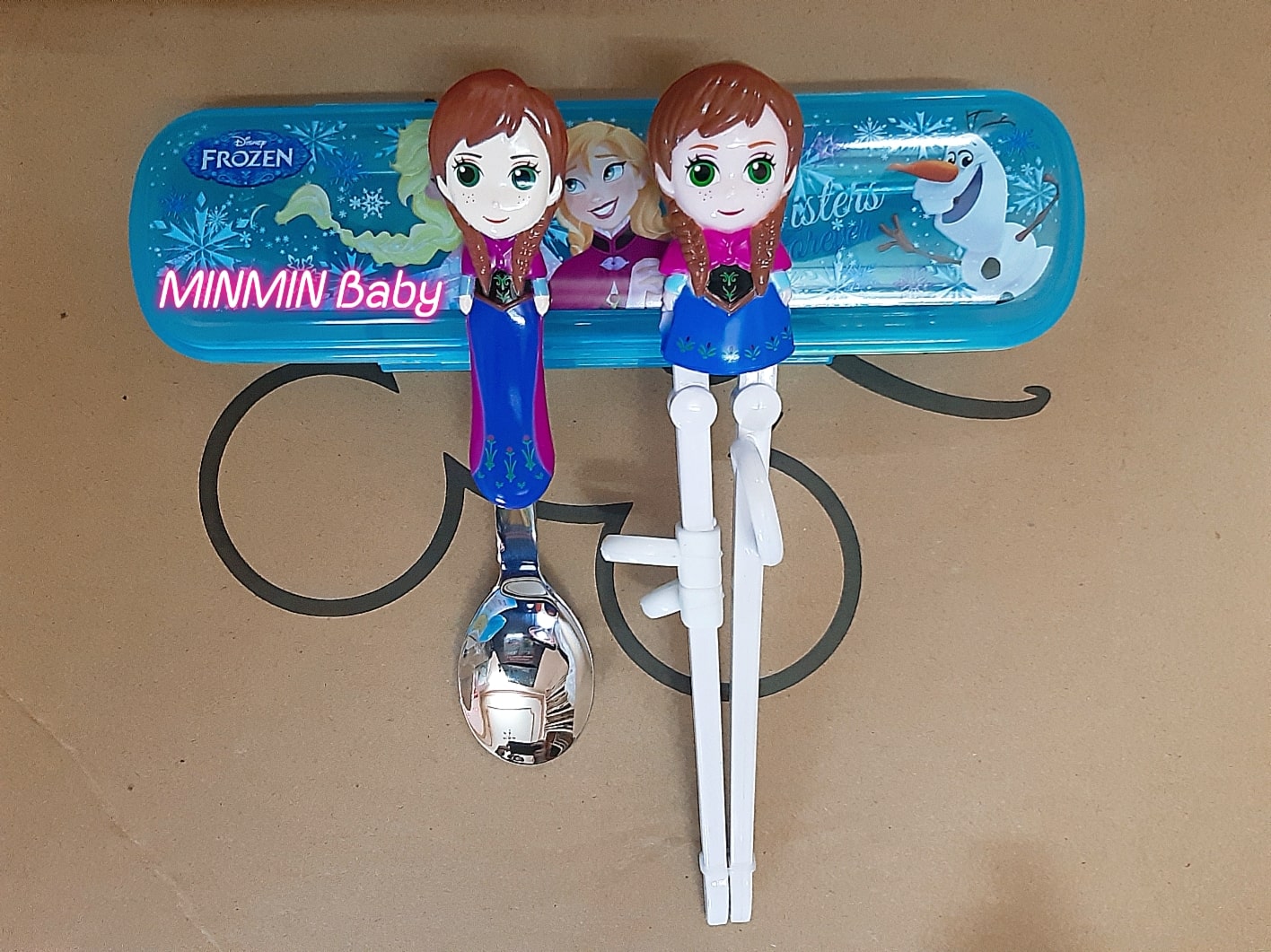 Set Đũa tập ăn cho bé Elsa Anna Disney Marvel 3D