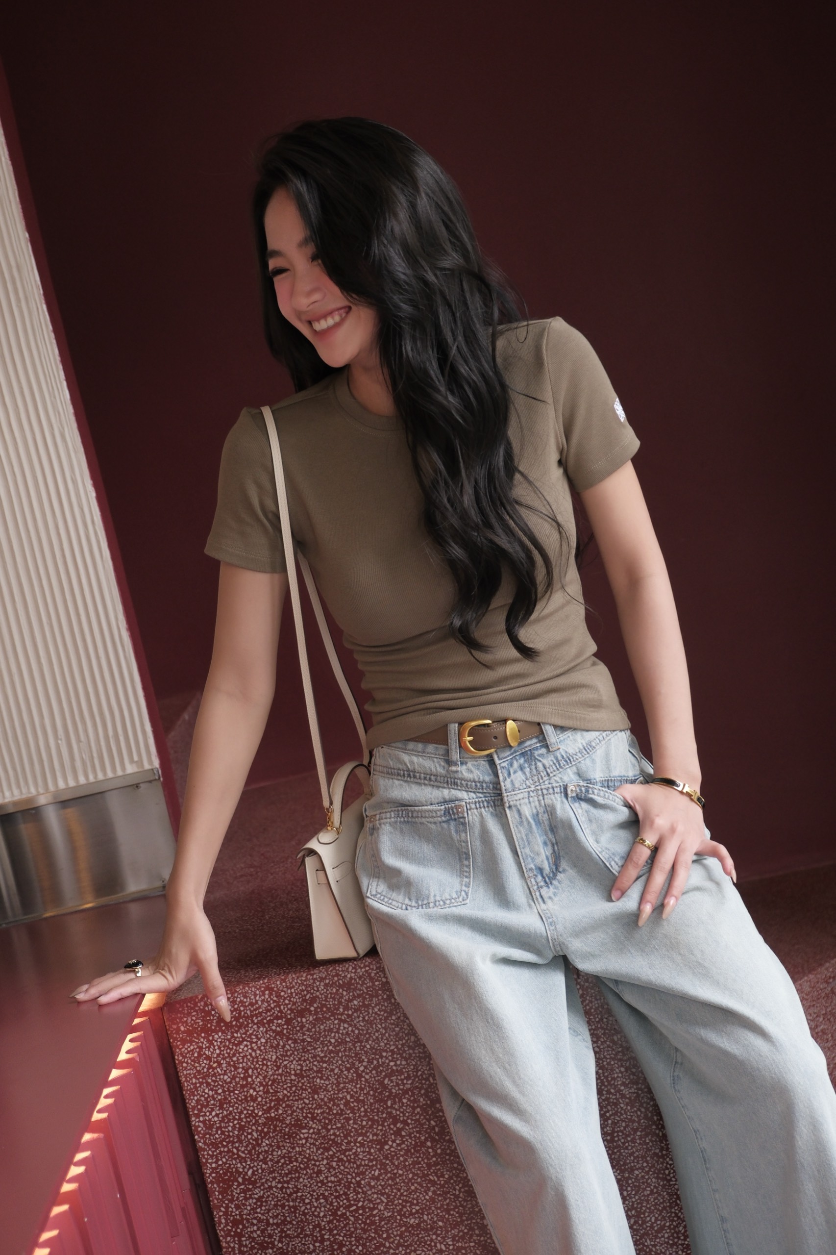 Áo thun tay ngắn trơn basic ribi top