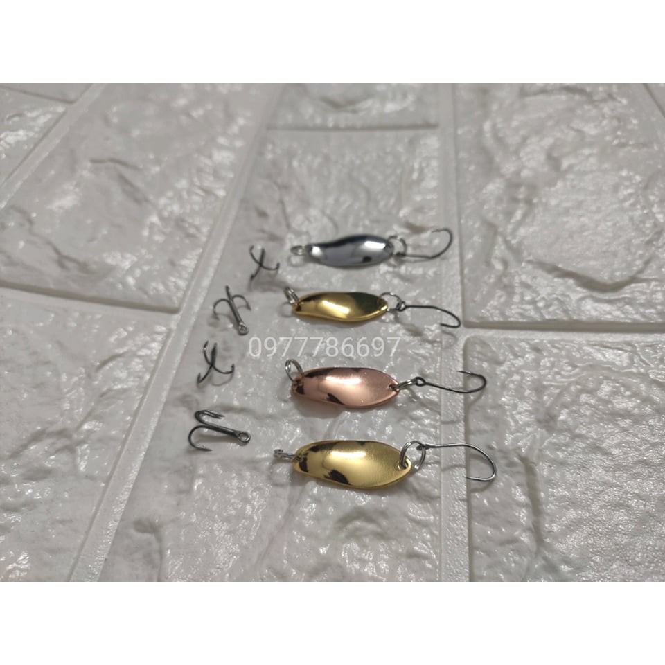 4 con mồi thìa lượn kèm lưỡi 3 tiêu