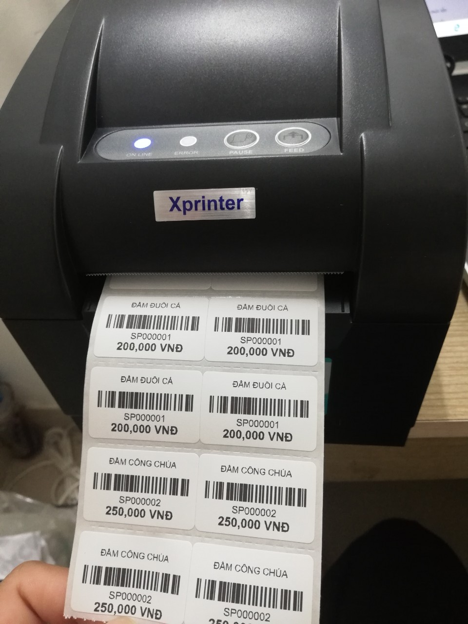 Máy In Mã Vạch XPrinter XP 350B Phần mềm kioviet
